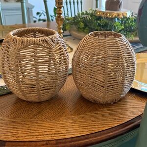 Woven Rattan pendant light fixtures  - Natural Brown